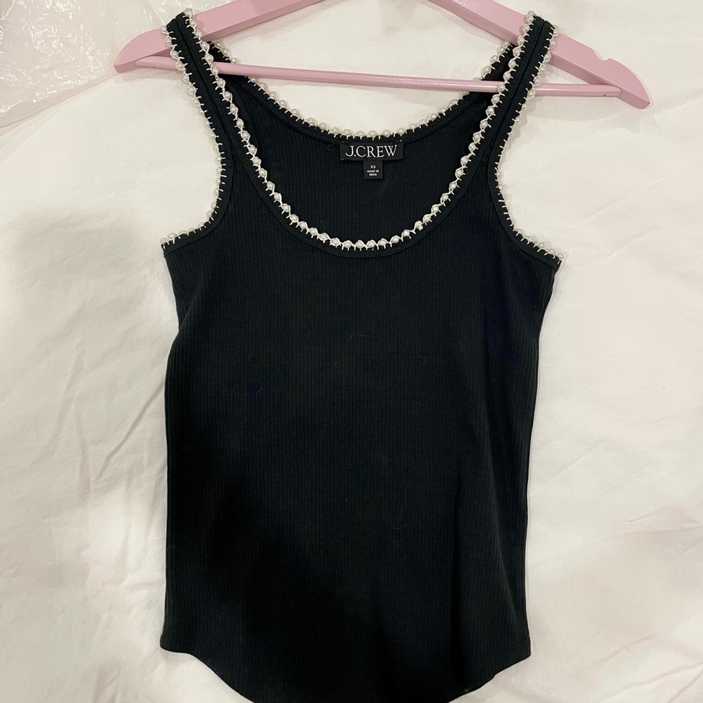 J. Crew Black Tank with White Edging